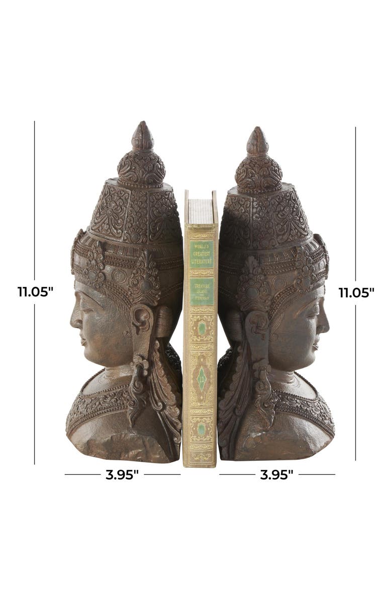 WILLOW ROW Buddha Resin Bookends, Alternate, color, Bronze