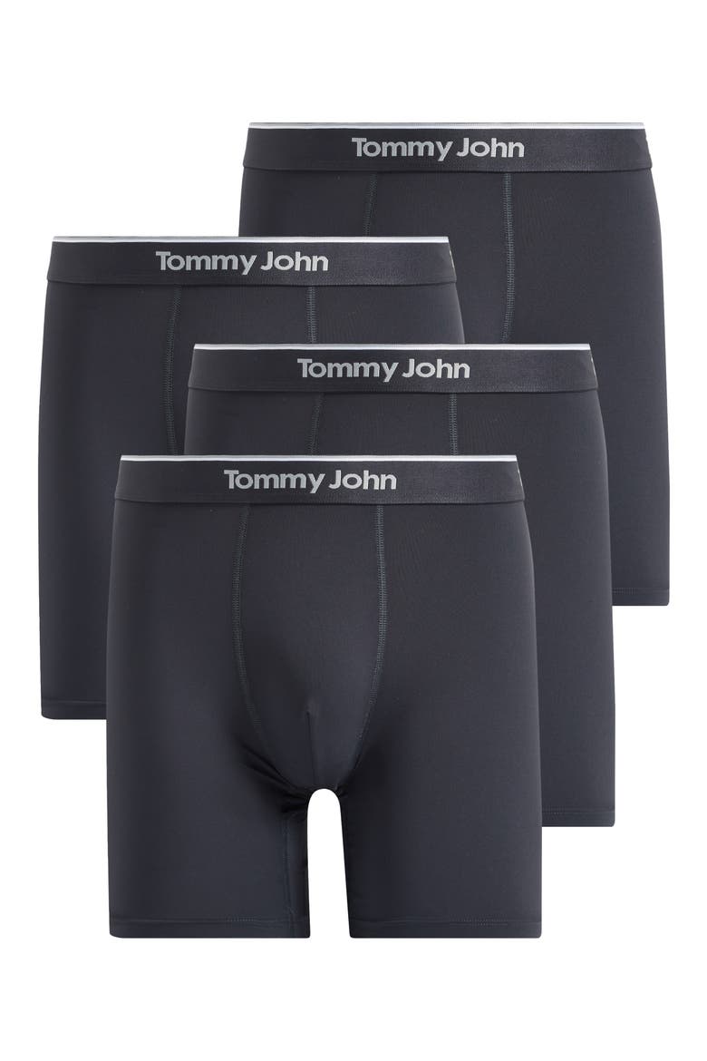 Micro Stretch 4-Pack 6-Inch Boxer Briefs, Main, color, BLACK