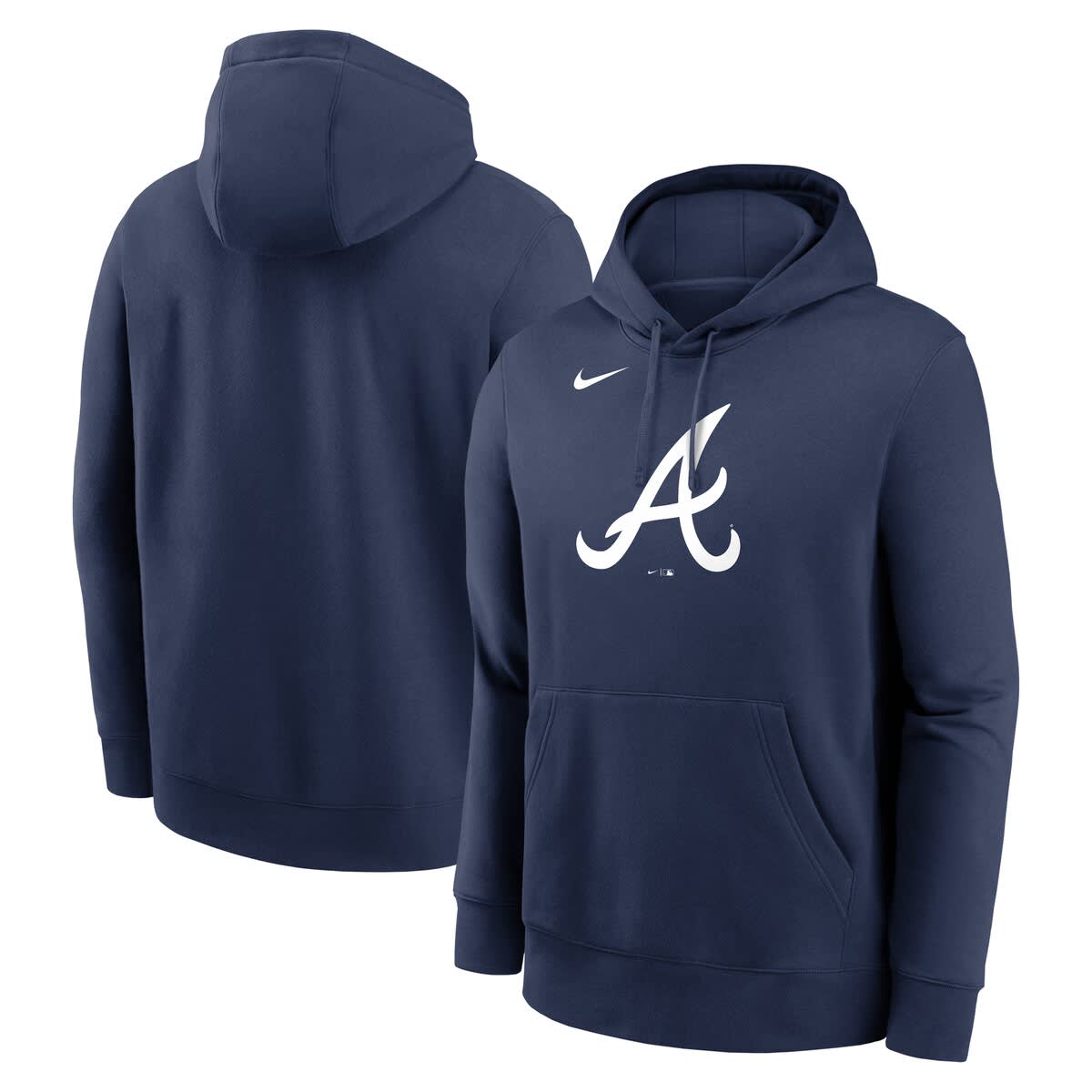 Nike Men's Nike Navy Atlanta Braves Logo Club Fleece Pullover Hoodie ...