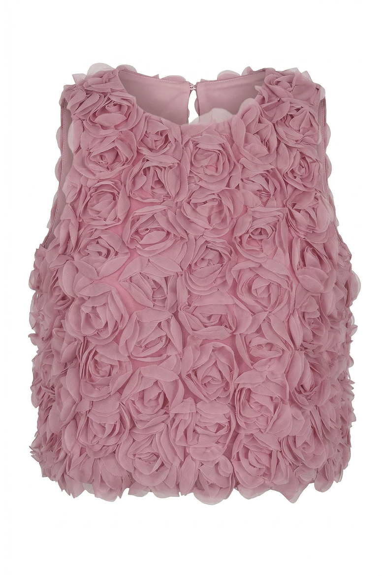 Floral Appliqué Sleeveless Top, Alternate, color, Dusty Rose