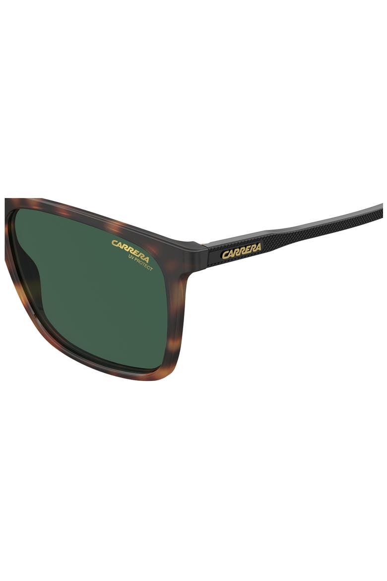 55mm Polarized Rectangle Sunglasses, Alternate, color, DARK HAVANA/ GREEN