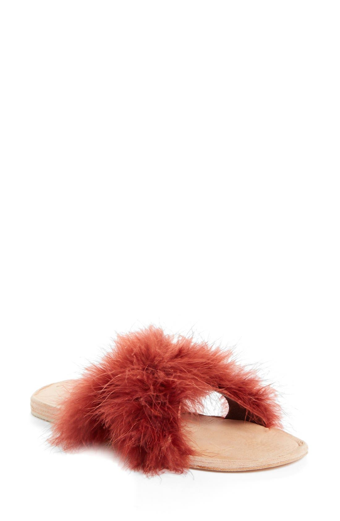 Brother Vellies Marabou Lamu Slide Sandal, Main, color, 