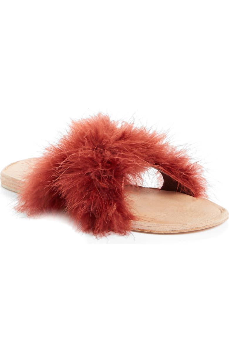 Brother Vellies Marabou Lamu Slide Sandal, Main, color,