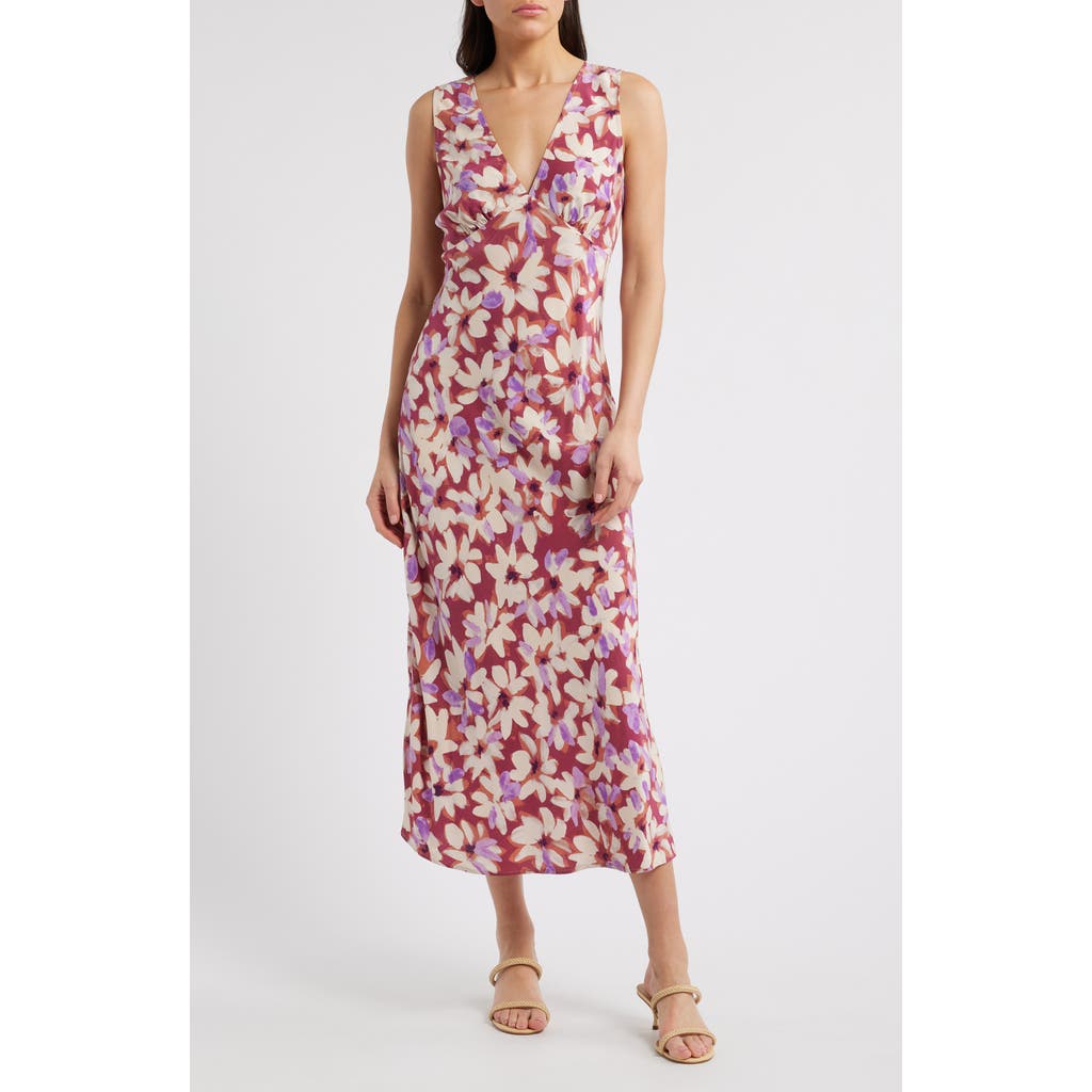 Rails Audrina Floral Print Midi Dress In Amaranth
