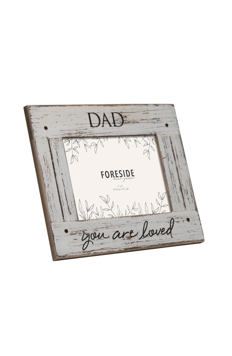 Foreside Home and Garden You Are Loved 5x7 Distressed Wood Picture Frame, Alternate, color, White