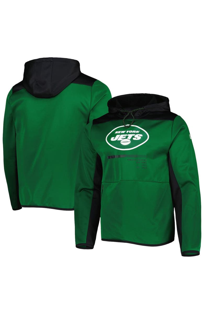 New Era Men's New Era Green New York Jets Combine Authentic Hard Hitter Pullover Hoodie, Main, color,