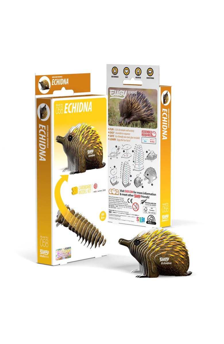 Eugy Puzzles Echidna 3D Puzzle, Main, color, NO COLOR