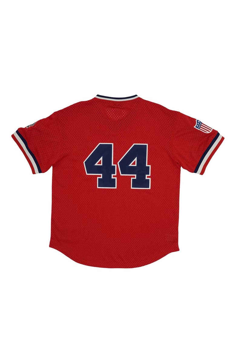 RINGS & CRWNS Men's Rings & Crwns #44 Red Atlanta Black Crackers Mesh Replica V-Neck Jersey, Alternate, color, Red