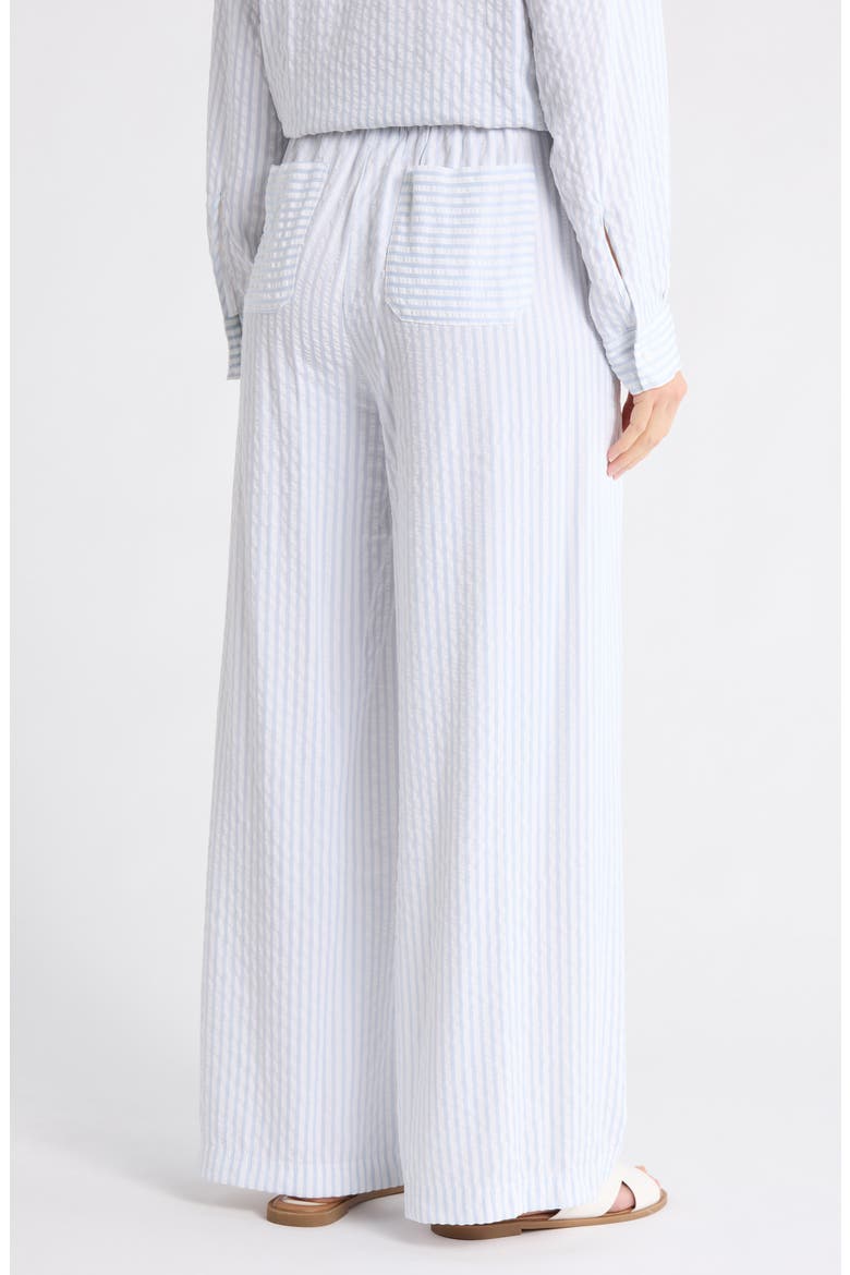 Stripe Palazzo Capri Pants, Alternate, color, COUNTRY AIR/ WHITE