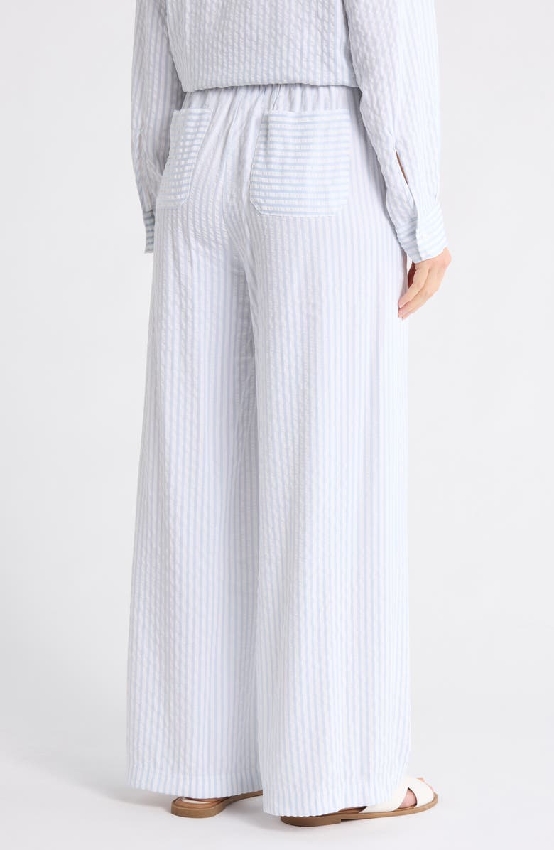 Splendid Stripe Palazzo Capri Pants, Alternate, color, Country Air/ White