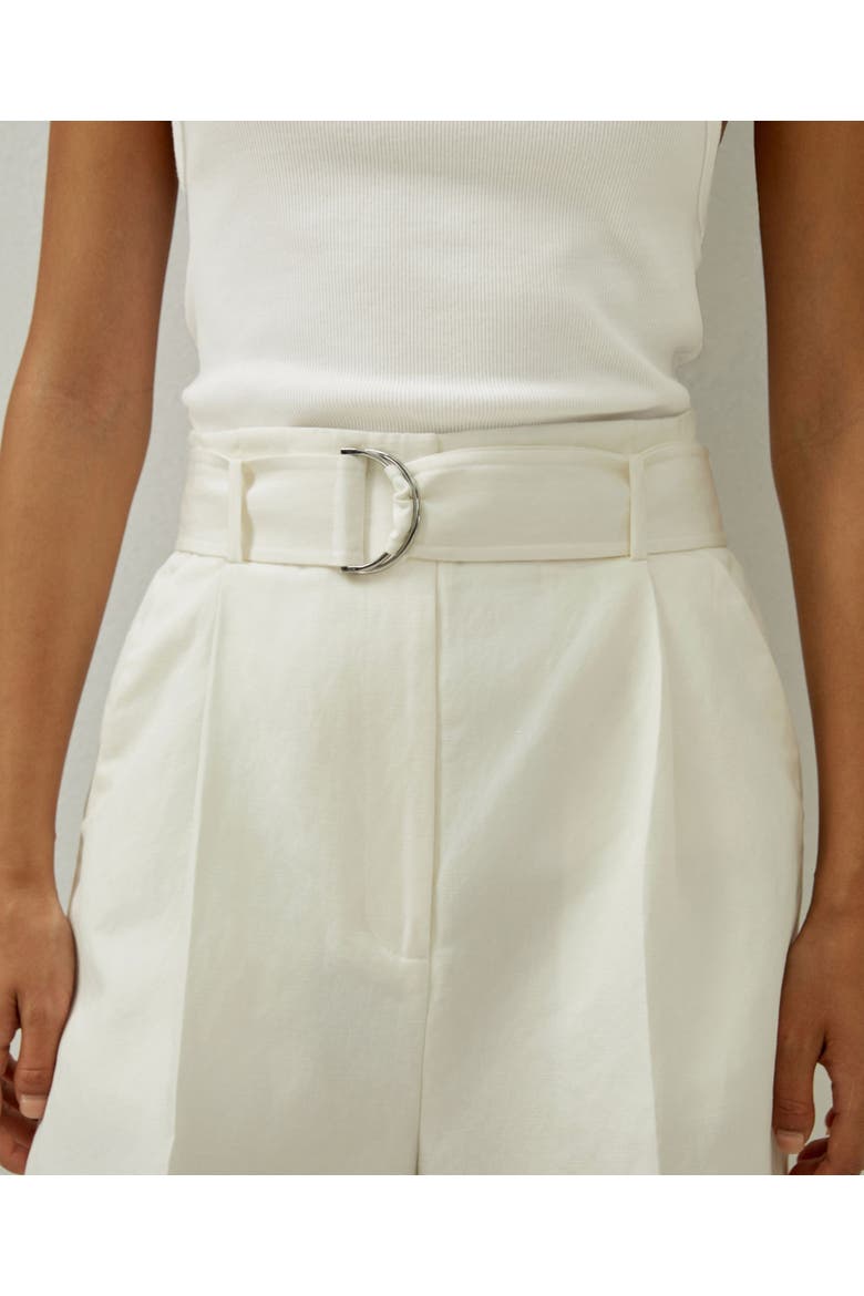Women's Chic Silk-Linen Blend Bermuda Shorts, Alternate, color, White
