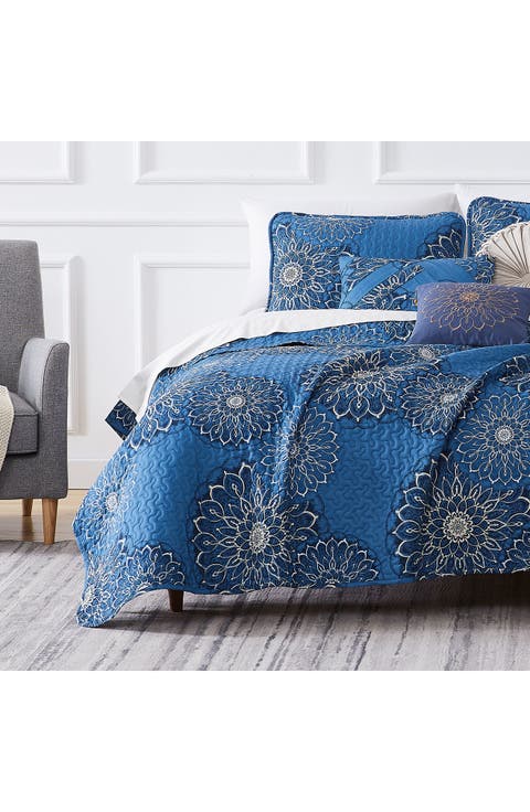 Midnight Floral Quilt Set