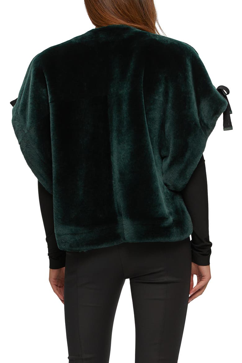 Genuine Shearling Jacket, Short Sleeve, Alternate, color, EMERALD