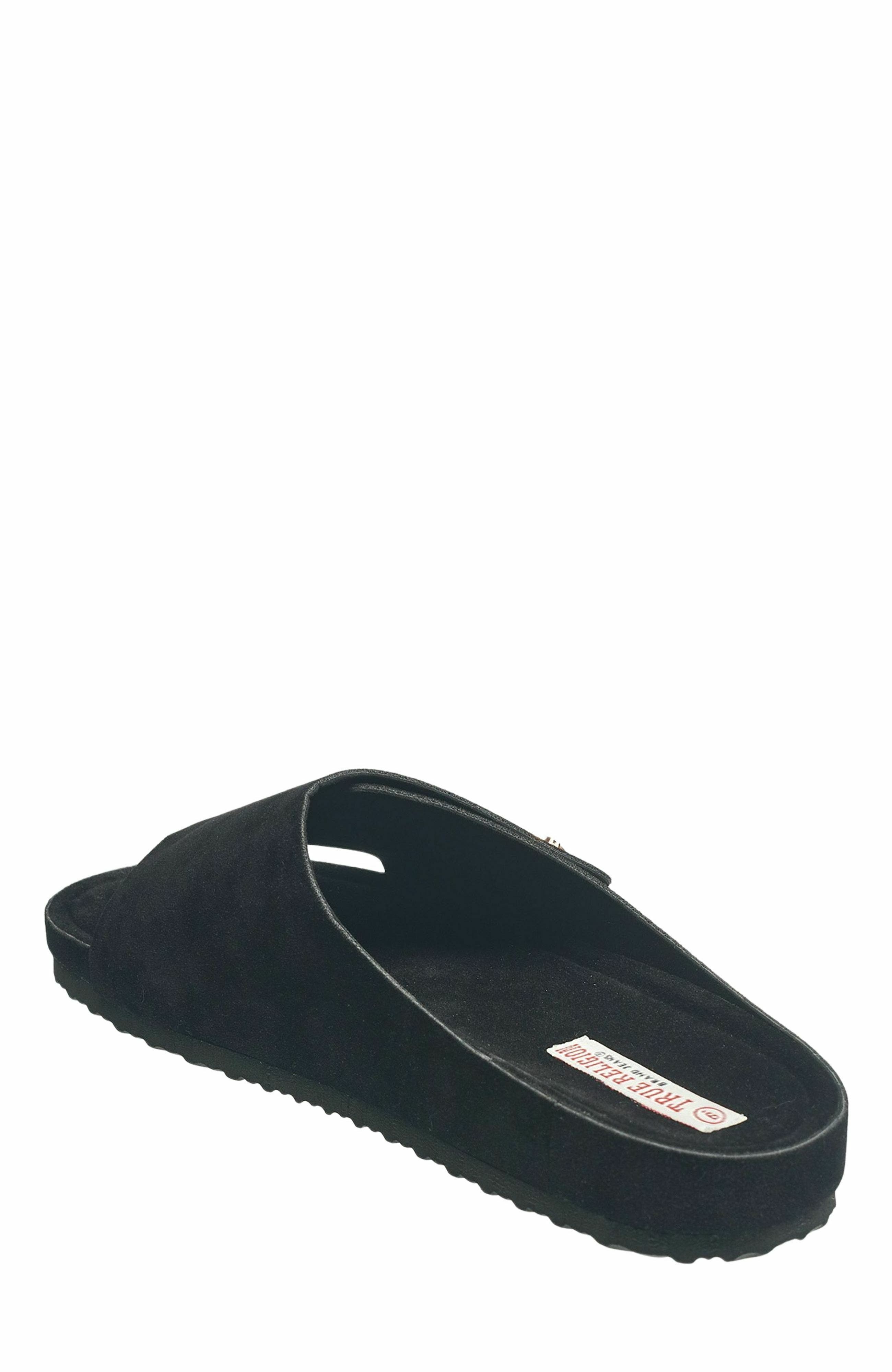 True Religion Billy Velcro Strap Sandal, Alternate, color, Black