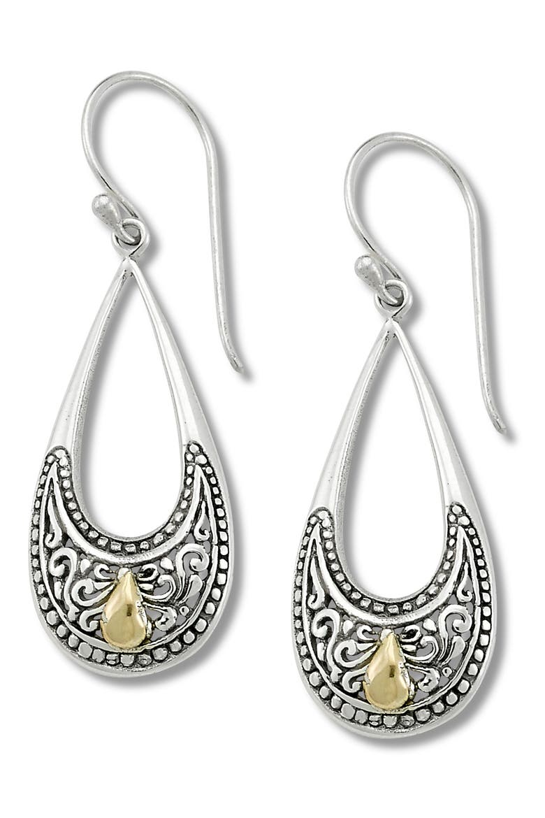 Sterling Silver & 18K Gold Drop Earrings, Main, color, SILVER AND GOLD
