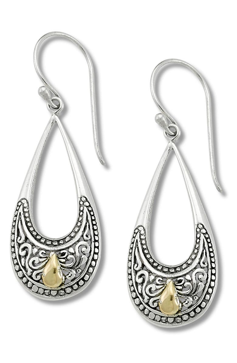 SAMUEL B. Sterling Silver & 18K Gold Drop Earrings, Main, color, Silver And Gold