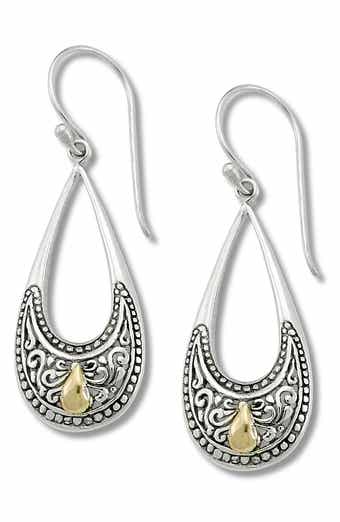 SAMUEL B. Sterling Silver & 18K Gold Drop Earrings
