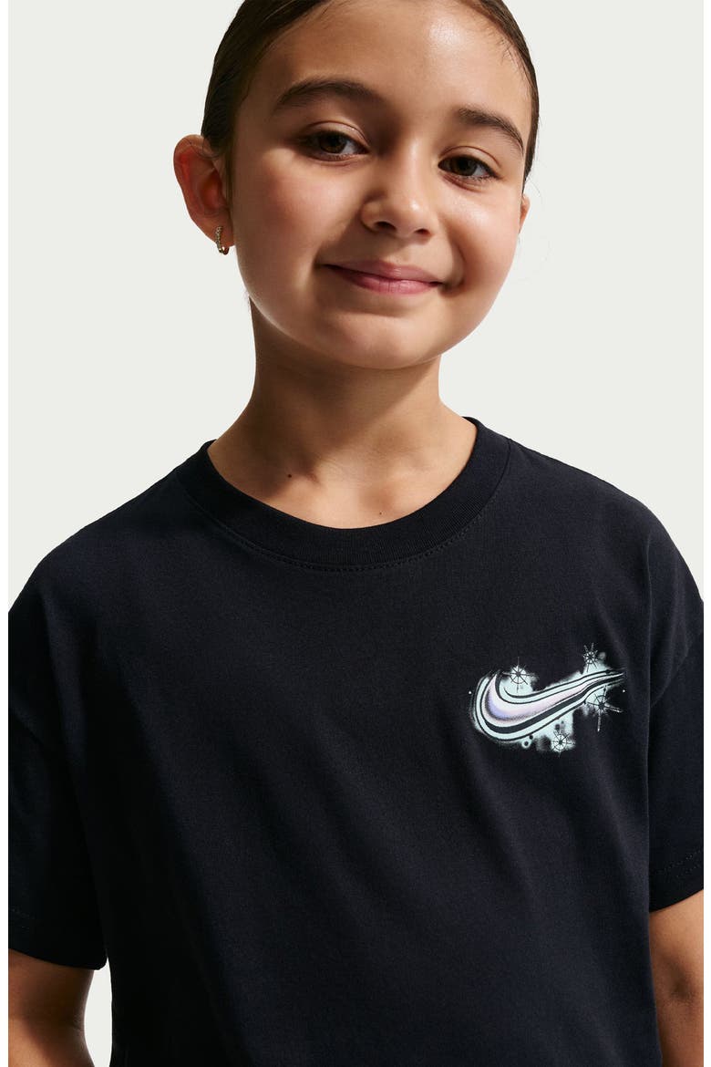 Kids' Airbrush Graphic T-Shirt, Alternate, color, BLACK