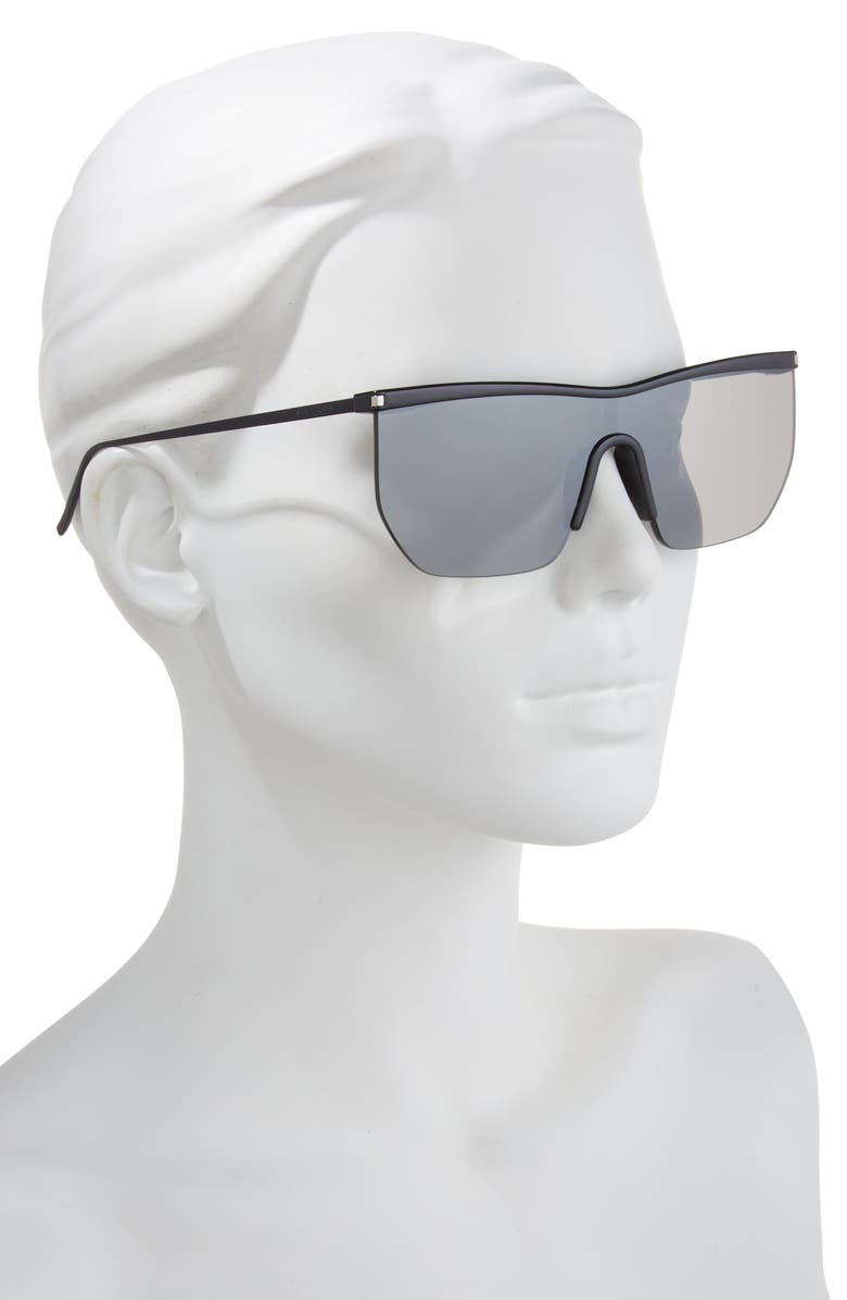 Saint Laurent 99mm Shield Sunglasses, Alternate, color, 