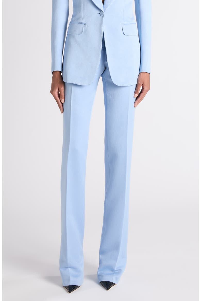 Washed Duchesse Satin Trousers, Main, color, MINERAL BLUE