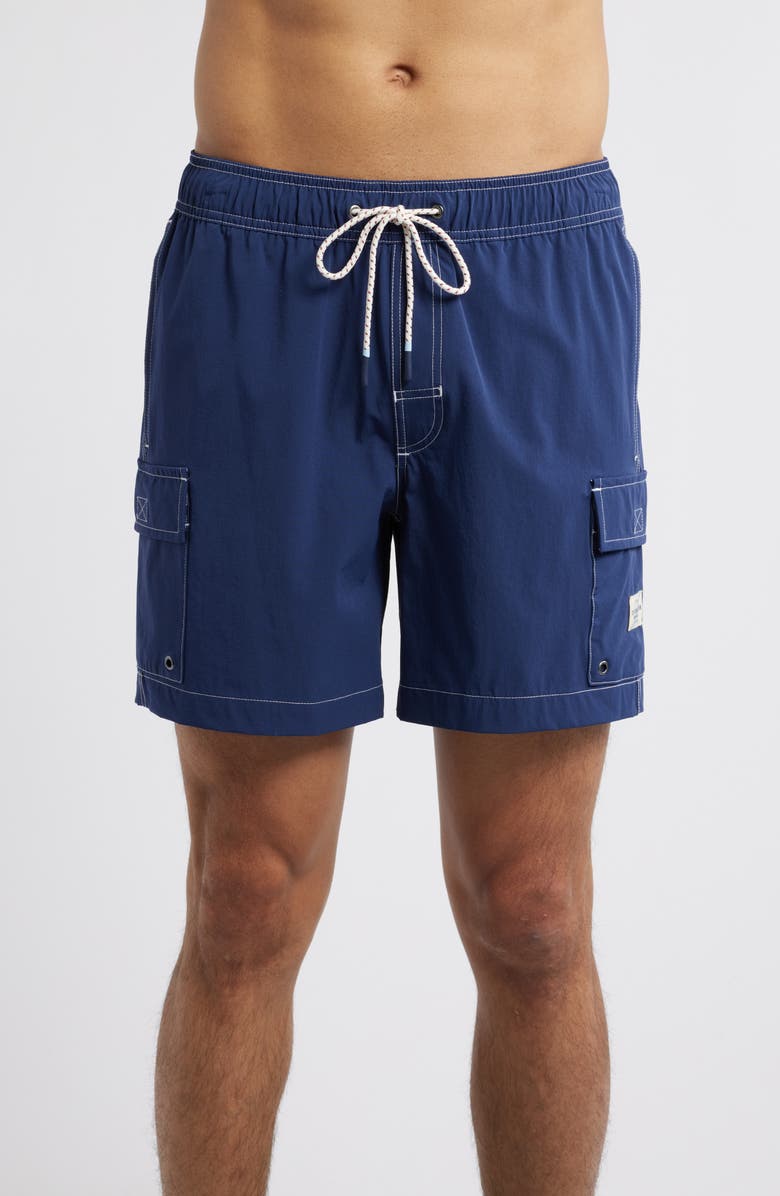 Fair Harbor Breaker Water Repellent Swim Trunks, Alternate, color, Navy