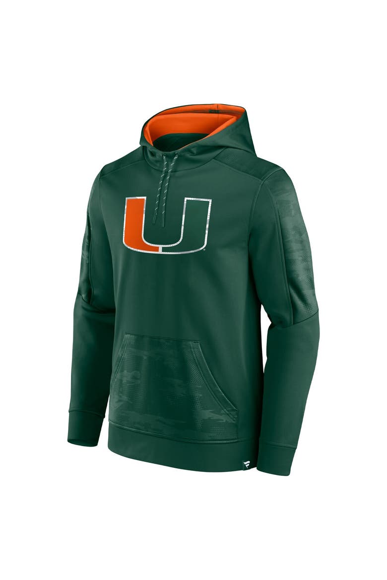 Men's Fanatics Branded Green Miami Hurricanes On The Ball Pullover Hoodie, Alternate, color, Green