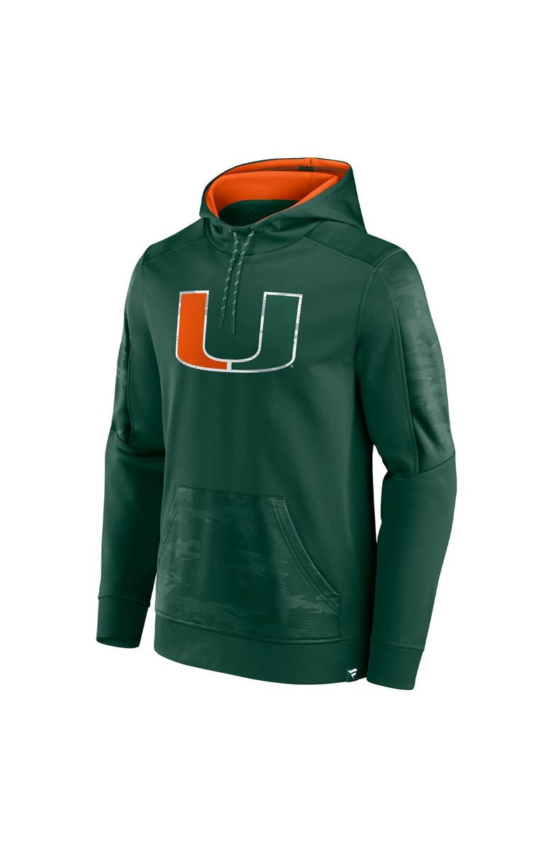 FANATICS Men's Fanatics Branded Green Miami Hurricanes On The Ball Pullover Hoodie, Alternate, color, Green