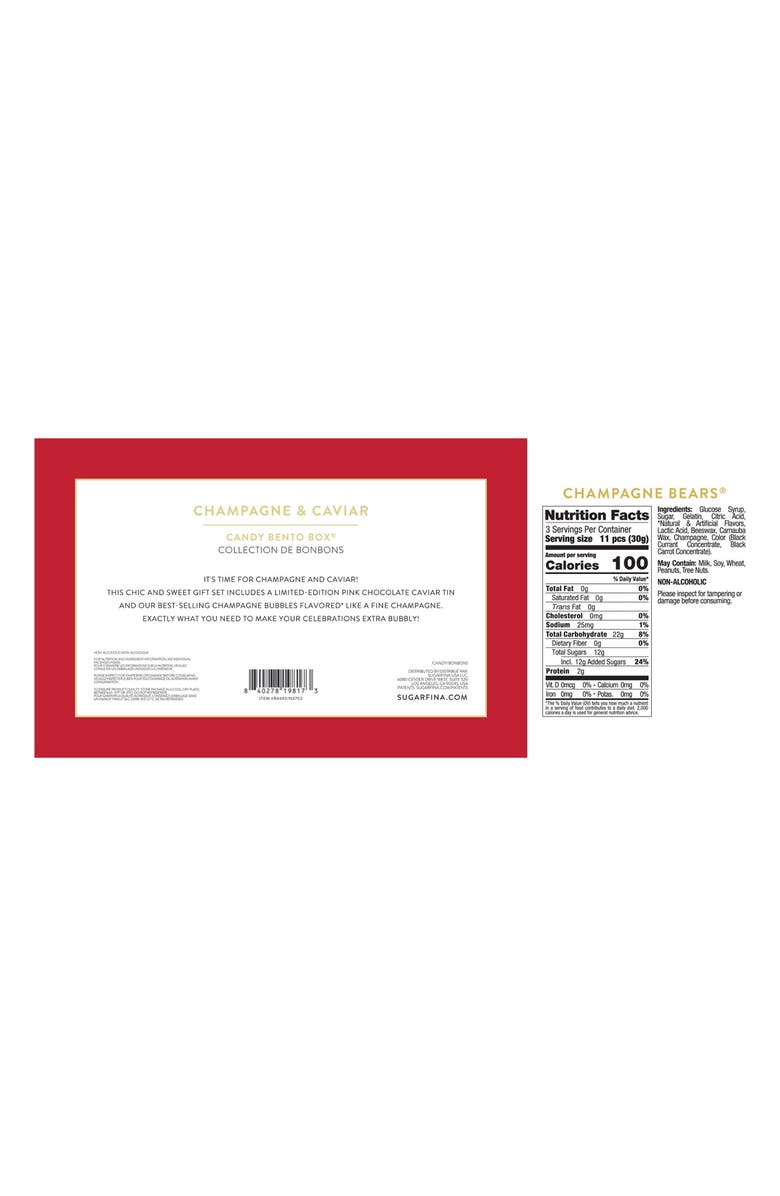 sugarfina Pink Champagne & Caviar Candy Bento Box Gift Set, Alternate, color, 