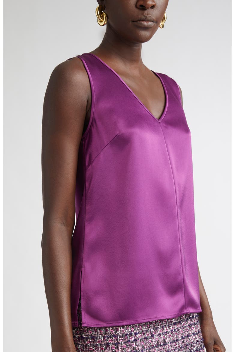 Liquid Satin V-Neck Tank, Alternate, color, BOYSENBERRY