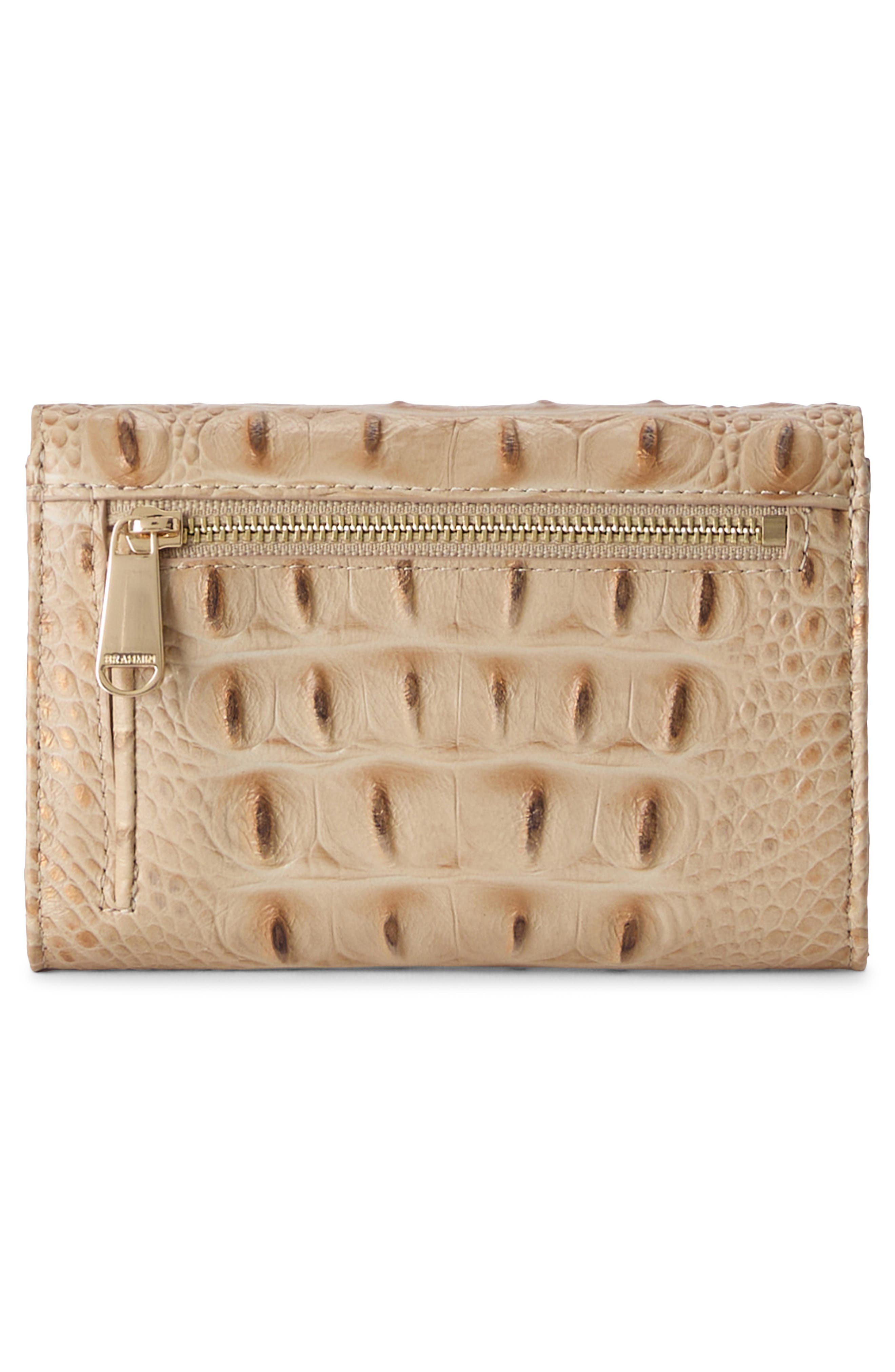 Kerra Croc Embossed Leather Wallet, Alternate, color, SANDSTORM