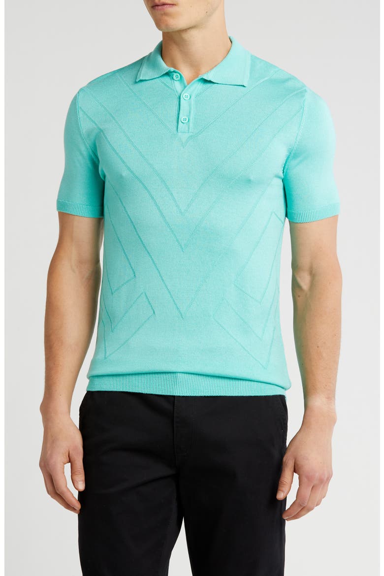 Textured Sweater Knit Polo, Main, color, TROPIC GREEN