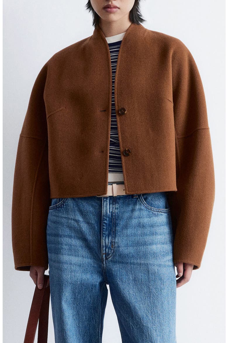 Double Wool Blend Jacket, Main, color, BROWN MEDIUM DUSTY
