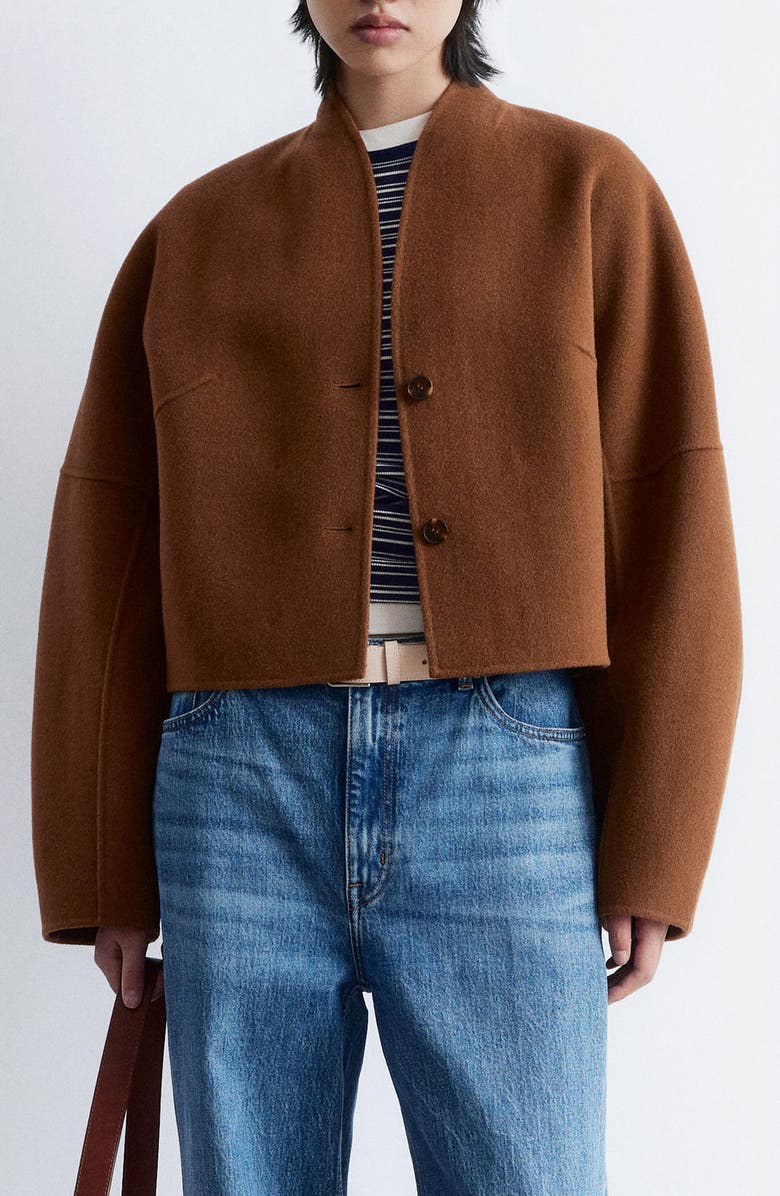 & Other Stories Double Wool Blend Jacket, Main, color, Brown Medium Dusty