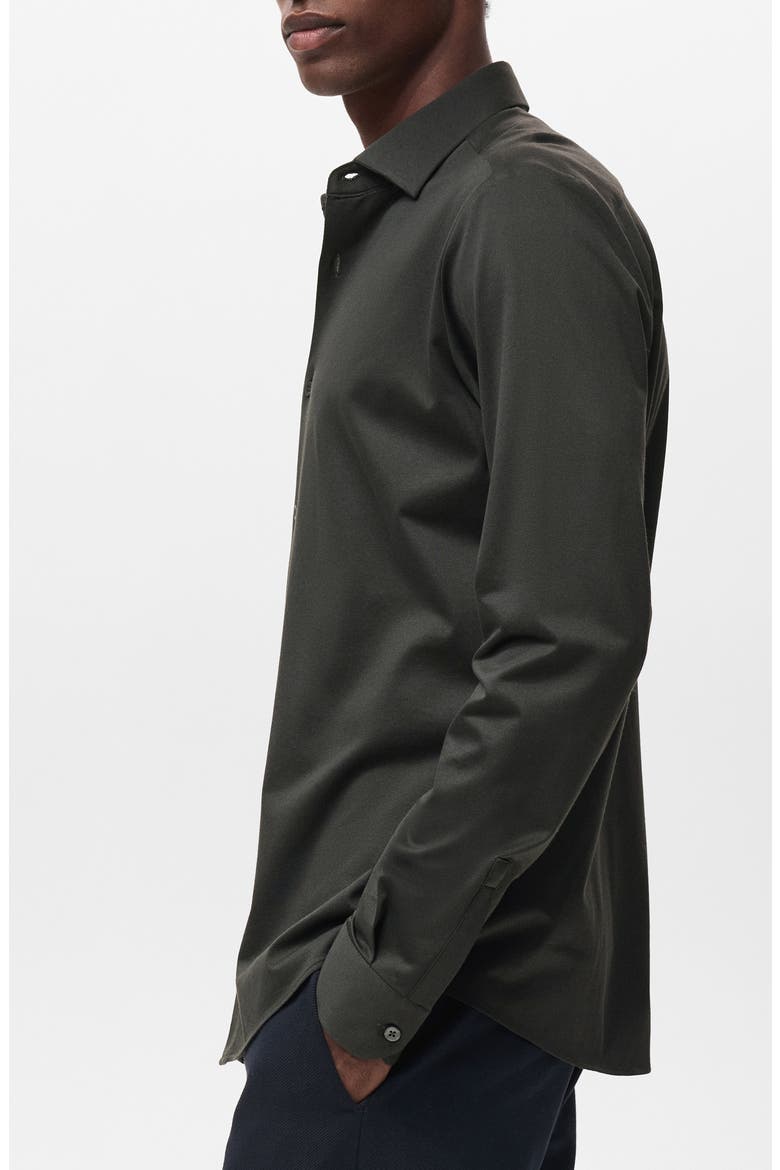 Comfort Stretch Button-Up Shirt, Alternate, color, DARK GREEN