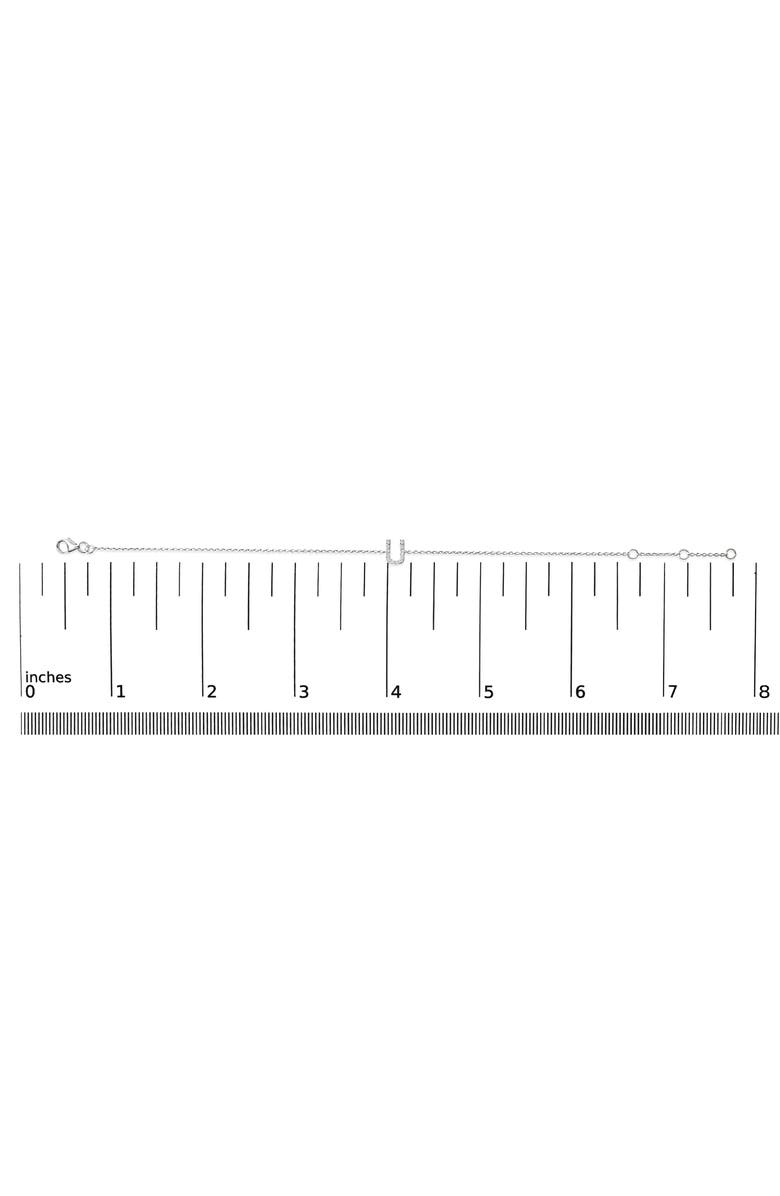 Haus of Brilliance 10K Gold Diamond Accent "A-Z" Initial Charm and Link Bracelet, Alternate, color, White | U