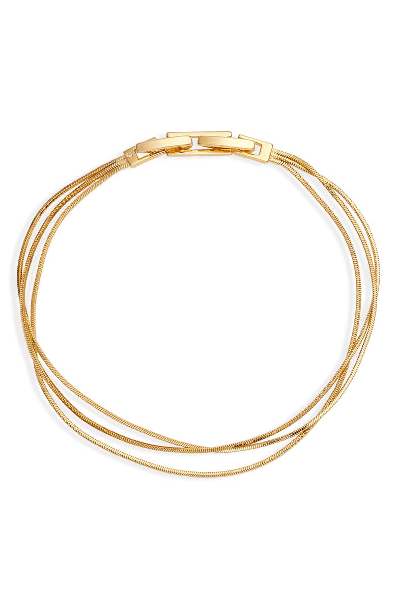 Nordstrom Demi-Fine Triple Strand Chain Bracelet, Main, color, 14K Gold Plated
