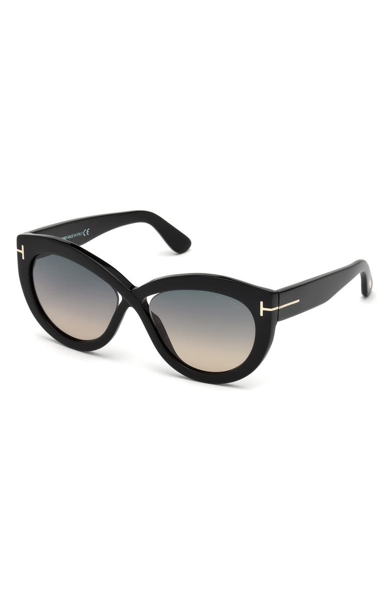 TOM FORD 56mm Cat Eye Sunglasses, Alternate, color, 