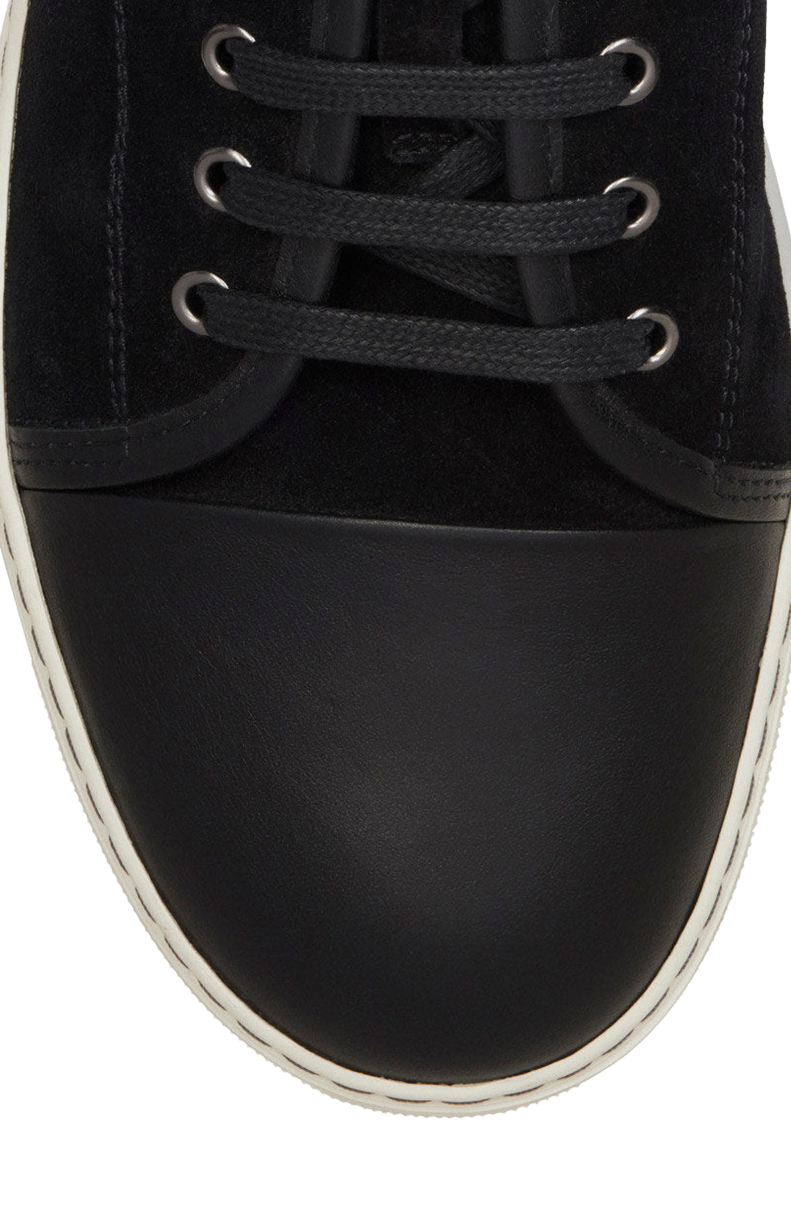 Lanvin Dbb1 Suede And Leather Sneakers For Men, Alternate, color, Black