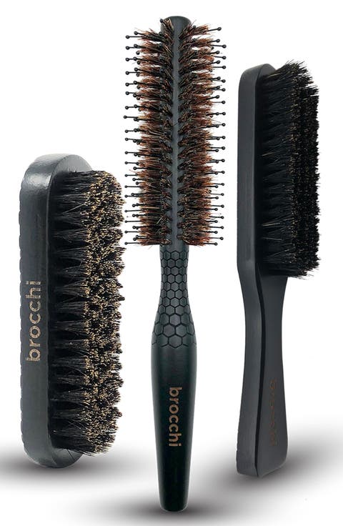 3-Piece Boar Bristle Brush Set