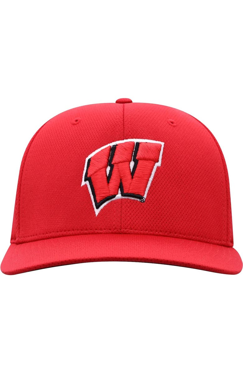 TOP OF THE WORLD Men's Top of the World Red Wisconsin Badgers Reflex Logo Flex Hat, Alternate, color, Red