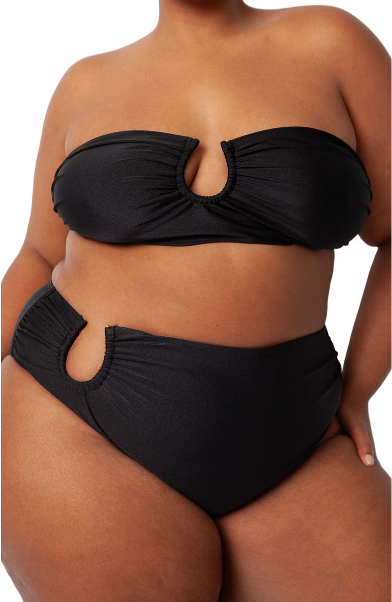 Villa Fresca Sofia Bikini Swim Bottoms, Alternate, color, Black