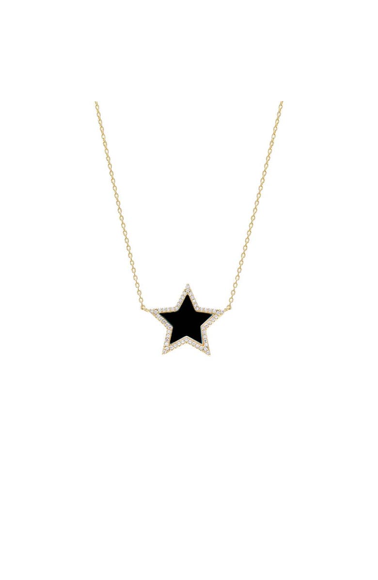 BY ADINA EDEN Pave Outline Colored Stone Star Necklace, Main, color, 