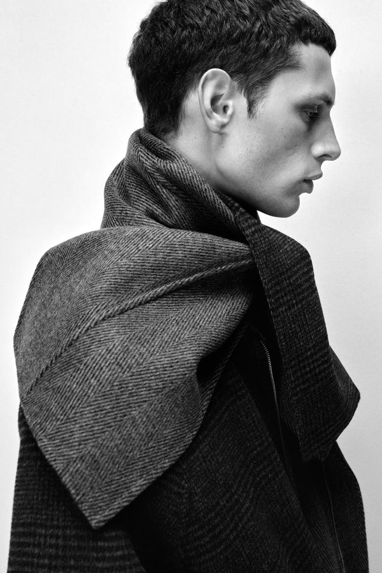 Double-faced Wool Scarf, Alternate, color, GRAY