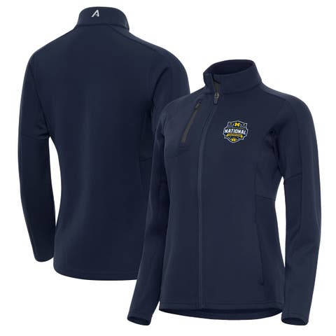 Women's Antigua  Navy Michigan Wolverines 2026 NCAA Men's Basketball National Champions Generation Full-Zip Jacket