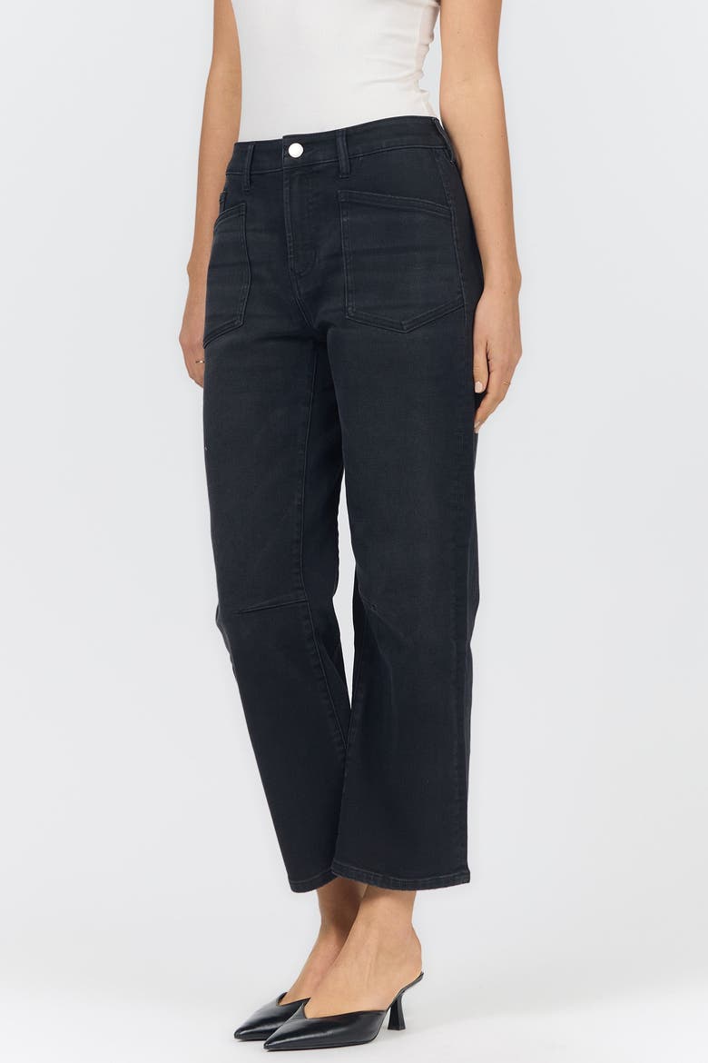 Lasso Mid Rise Barrel Jeans, Alternate, color, Jet Set