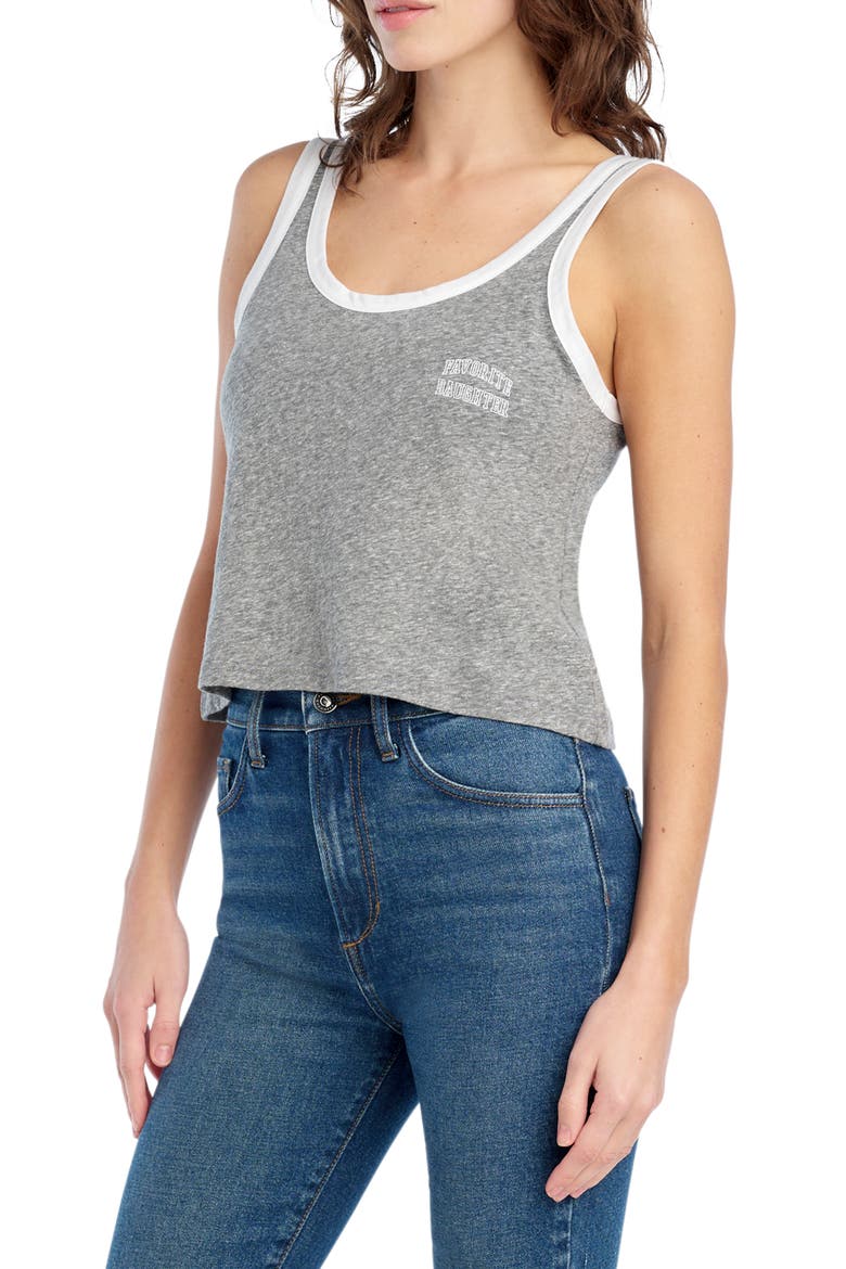 Scoop Neck Tank, Alternate, color, HEATHER GREY/ WHITE