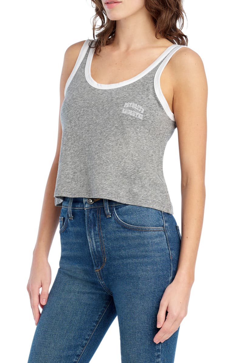 Favorite Daughter Scoop Neck Tank, Alternate, color, Heather Grey/ White