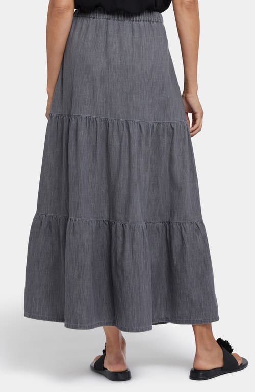 Nydj Tiered Denim Maxi Skirt In Spanish Rock