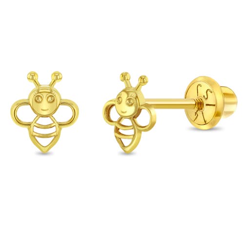 In Season Jewelry 14k Sweet Bee Girl Earrings in Gold at Nordstrom