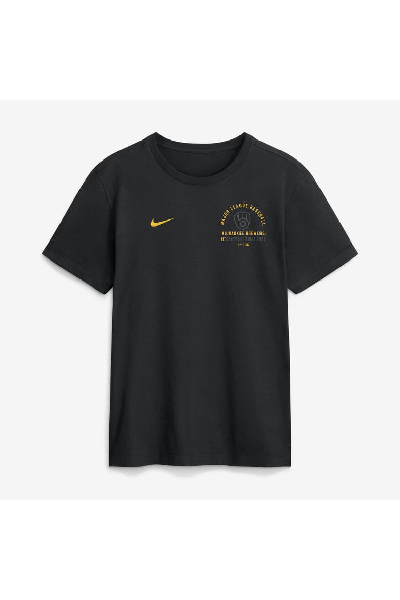 Men's Nike Black Milwaukee Brewers Split Logo T-Shirt, Main, color, Black